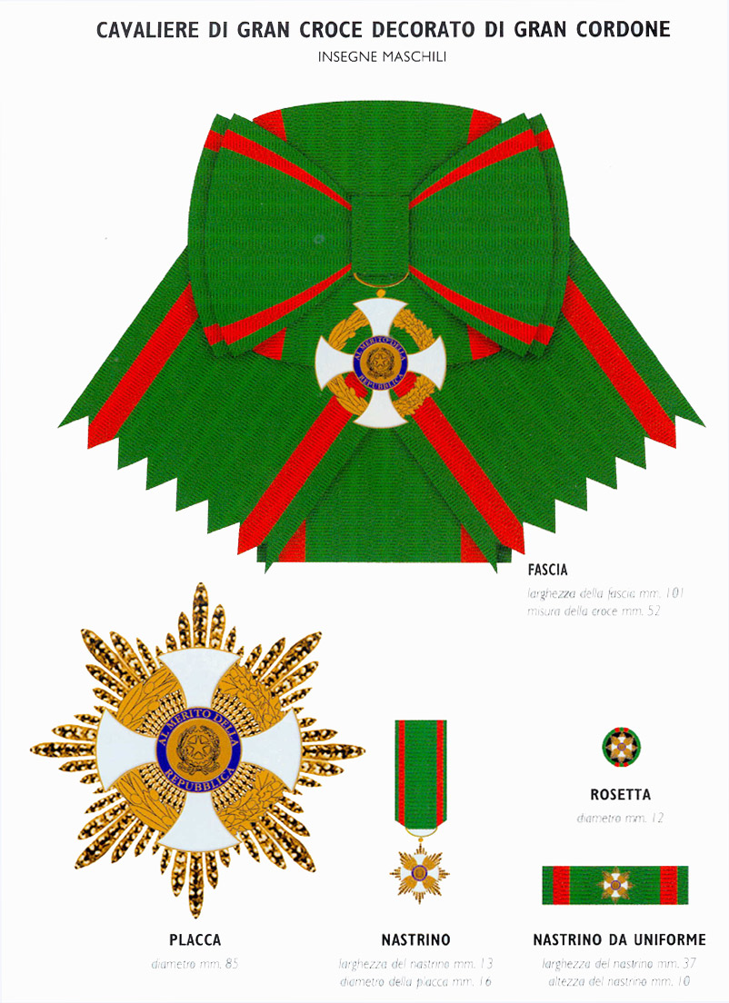 Le insegne dell'Ordine al Merito della Repubblica Italiana