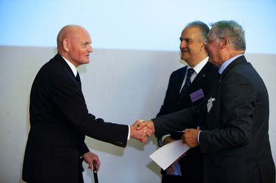 Da sinistra Thorbjørn Bergersen, Pier Felice degli Uberti e Michel Teillard d'Eyry al XXXI Congresso di Oslo